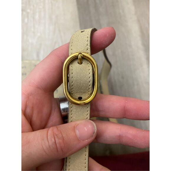 GUCCI Centennial Line Shoulder Bag GG PVC Leather White- VINTAGE PRELOVED FIXER - Picture 16 of 16